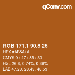 Color code: RGB 171.1 90.8 26 | qconv.com