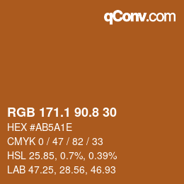 Color code: RGB 171.1 90.8 30 | qconv.com