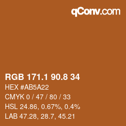 Color code: RGB 171.1 90.8 34 | qconv.com