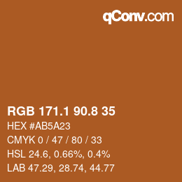 Color code: RGB 171.1 90.8 35 | qconv.com