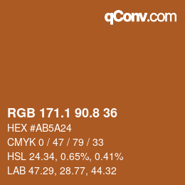 Color code: RGB 171.1 90.8 36 | qconv.com