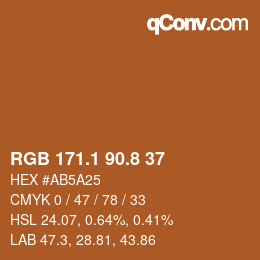 Código de color: RGB 171.1 90.8 37 | qconv.com