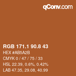 Color code: RGB 171.1 90.8 43 | qconv.com
