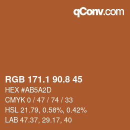 Color code: RGB 171.1 90.8 45 | qconv.com