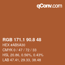 Color code: RGB 171.1 90.8 48 | qconv.com