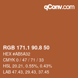 Color code: RGB 171.1 90.8 50 | qconv.com