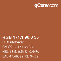 Color code: RGB 171.1 90.8 55 | qconv.com