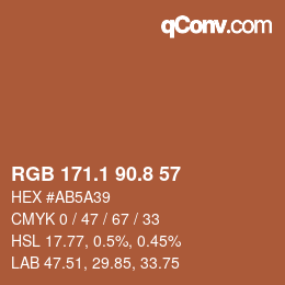 Color code: RGB 171.1 90.8 57 | qconv.com