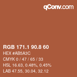 Color code: RGB 171.1 90.8 60 | qconv.com