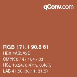 Farbcode: RGB 171.1 90.8 61 | qconv.com
