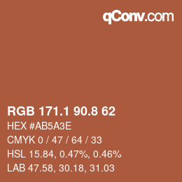 Color code: RGB 171.1 90.8 62 | qconv.com