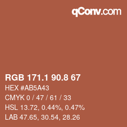 Color code: RGB 171.1 90.8 67 | qconv.com