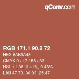 Color code: RGB 171.1 90.8 72 | qconv.com