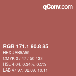 Color code: RGB 171.1 90.8 85 | qconv.com