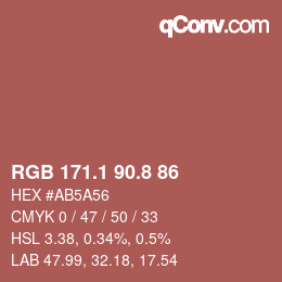 Color code: RGB 171.1 90.8 86 | qconv.com