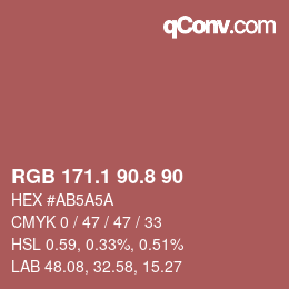 Color code: RGB 171.1 90.8 90 | qconv.com
