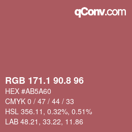 Color code: RGB 171.1 90.8 96 | qconv.com