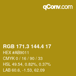 カラーコード: RGB 171.3 144.4 17 | qconv.com