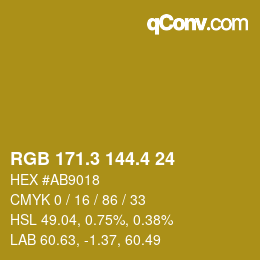 カラーコード: RGB 171.3 144.4 24 | qconv.com