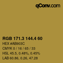 カラーコード: RGB 171.3 144.4 60 | qconv.com