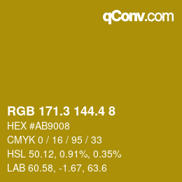 カラーコード: RGB 171.3 144.4 8 | qconv.com