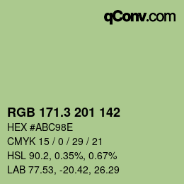 カラーコード: RGB 171.3 201 142 | qconv.com