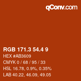 カラーコード: RGB 171.3 54.4 9 | qconv.com