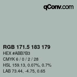 Color code: RGB 171.5 183 179 | qconv.com