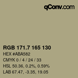 カラーコード: RGB 171.7 165 130 | qconv.com