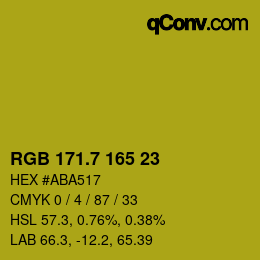 カラーコード: RGB 171.7 165 23 | qconv.com