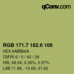 カラーコード: RGB 171.7 182.6 106 | qconv.com