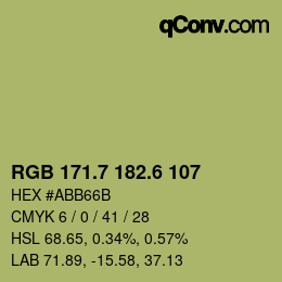 カラーコード: RGB 171.7 182.6 107 | qconv.com
