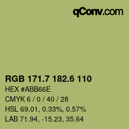 カラーコード: RGB 171.7 182.6 110 | qconv.com