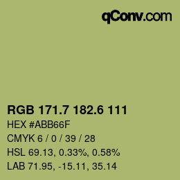 カラーコード: RGB 171.7 182.6 111 | qconv.com