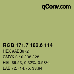 カラーコード: RGB 171.7 182.6 114 | qconv.com