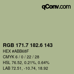 カラーコード: RGB 171.7 182.6 143 | qconv.com