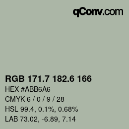 カラーコード: RGB 171.7 182.6 166 | qconv.com