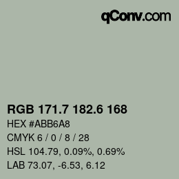カラーコード: RGB 171.7 182.6 168 | qconv.com