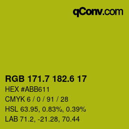 カラーコード: RGB 171.7 182.6 17 | qconv.com