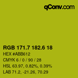 カラーコード: RGB 171.7 182.6 18 | qconv.com