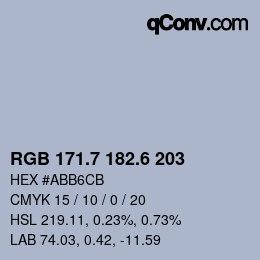 カラーコード: RGB 171.7 182.6 203 | qconv.com