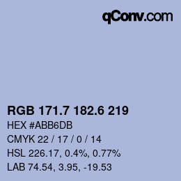 カラーコード: RGB 171.7 182.6 219 | qconv.com