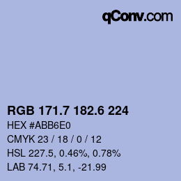 カラーコード: RGB 171.7 182.6 224 | qconv.com