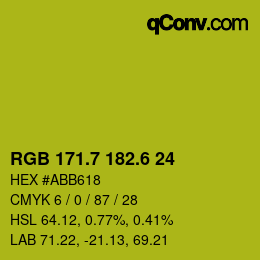 カラーコード: RGB 171.7 182.6 24 | qconv.com