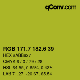 カラーコード: RGB 171.7 182.6 39 | qconv.com