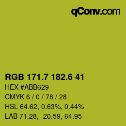 カラーコード: RGB 171.7 182.6 41 | qconv.com