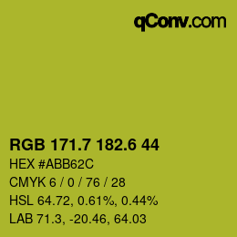 カラーコード: RGB 171.7 182.6 44 | qconv.com