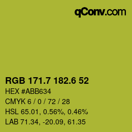 カラーコード: RGB 171.7 182.6 52 | qconv.com