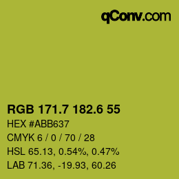 カラーコード: RGB 171.7 182.6 55 | qconv.com