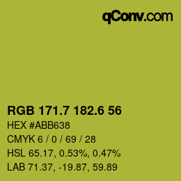 カラーコード: RGB 171.7 182.6 56 | qconv.com